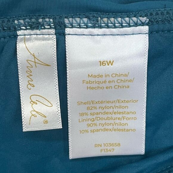 NWT Anne Cole | Plus Size Deep Sea Blue Banded Swim Skirt 16W - Picture 6 of 9